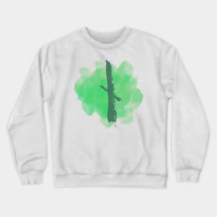 Rune Naudiz On Water Green Watercolor (Runes and Watercolors) Crewneck Sweatshirt